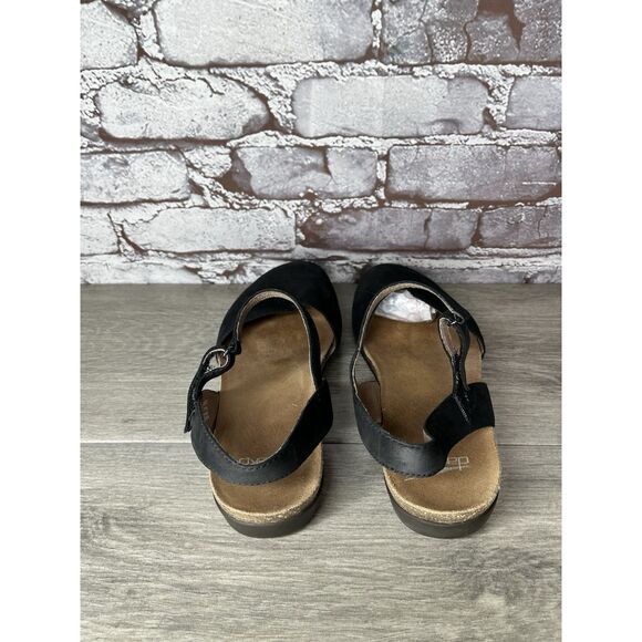 Dansko Rowan Black Leather Waxy MaryJane Closed Toe Sandal Women sz 38EU/7.5M US - Picture 6 of 16